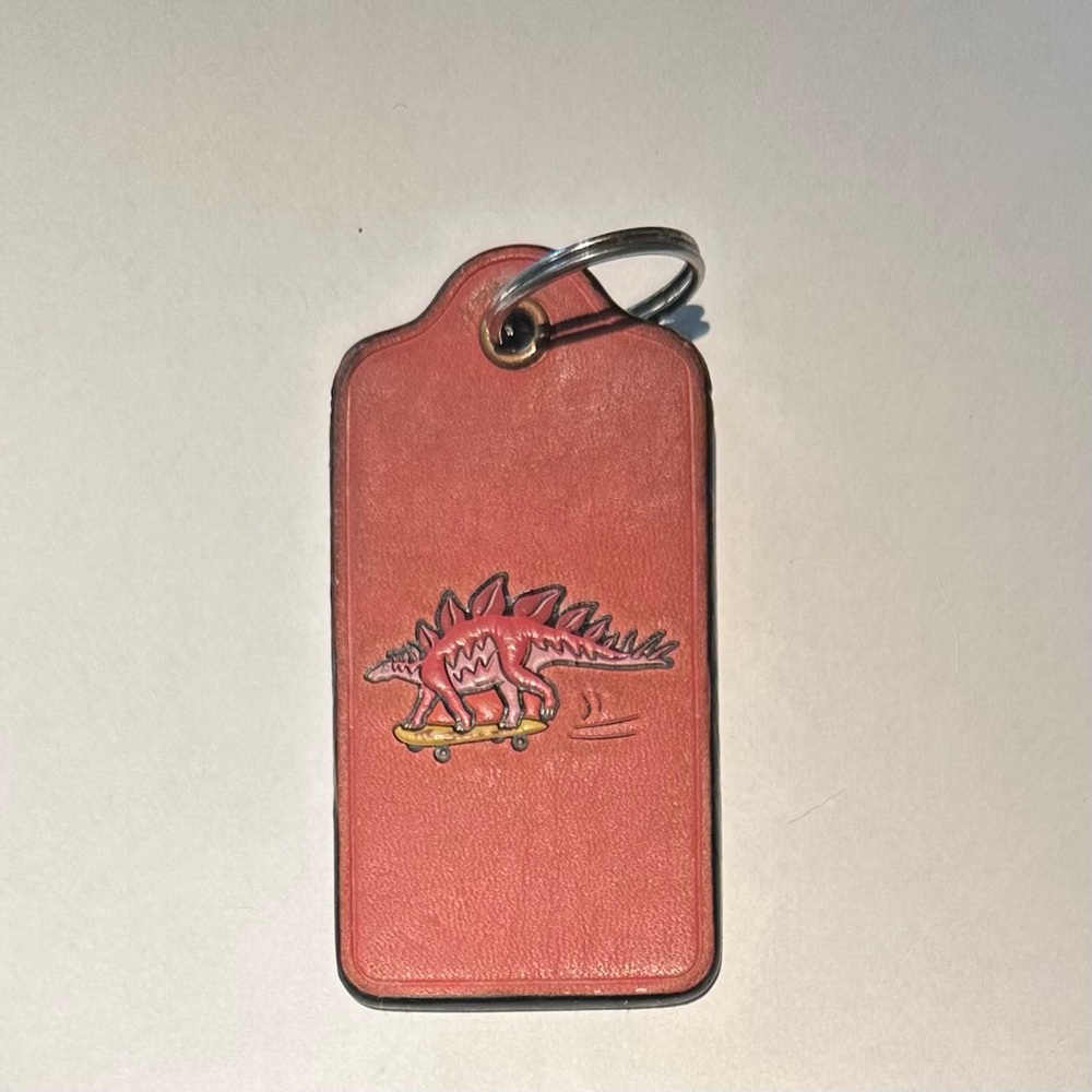 Coach Steggy Key Ring Fob Skateboard Stegosaurus Dinosaur